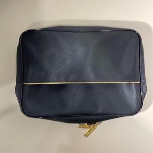 Ester Lauder Make up Case Travel Toiletries Case Navy Blue Gold
